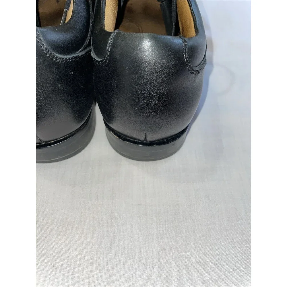 Vionic Captoe Dress Shoes Mens Size 9.5 M Black Leather Oxfords Block Heels